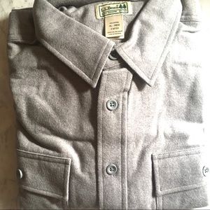 LL Bean Gray Chamois Shirt for Men, Long Sleeve XL